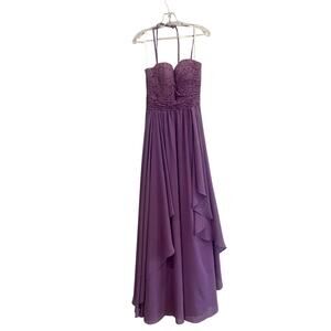 Christina Wu Wedding Fit & Flare Maxi Gown Prom Dress Women's Size 10 Purple